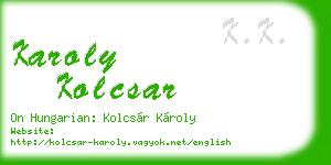 karoly kolcsar business card