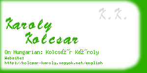 karoly kolcsar business card